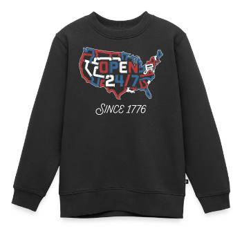 Open 24/7 Since 1776 - Kinder Premium Organic Sweatshirt - Schwarz - Vorne - AI Model Kid Female (0cm)