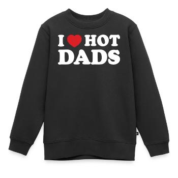 J’ai le cœur des papas sexy - Sweat Premium enfant bio - noir - Devant - AI Model Kid Female (0cm)