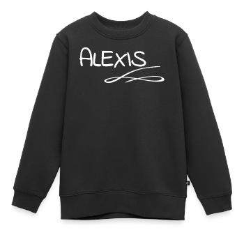 Alexis as a given name - Kids Premium Organic Sweatshirt - black - Front - AI Model Kid Female (0cm)
