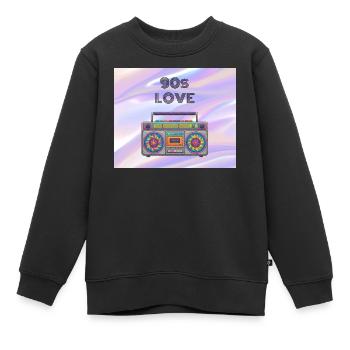 Boombox d’amour des années 90 - Sweat Premium enfant bio - noir - Devant - AI Model Kid Female (0cm)