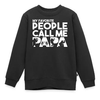 Les personnes préférées m’appellent papa du paintball - Sweat Premium enfant bio - noir - Devant - AI Model Kid Female (0cm)