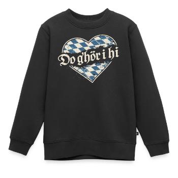 Do g’hör i hi – Bayerisches Herz Dialekt - Kinder Premium Organic Sweatshirt - Schwarz - Vorne - AI Model Kid Female (0cm)