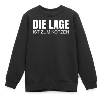 Die Lage ist zum kotzen - Kinder Premium Organic Sweatshirt - Schwarz - Vorne - AI Model Kid Female (0cm)