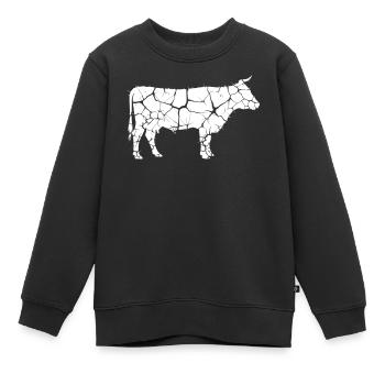 Kuh Rind Mosaik Splitter Kunst Vektor - Kinder Premium Organic Sweatshirt - Schwarz - Vorne - AI Model Kid Female (0cm)