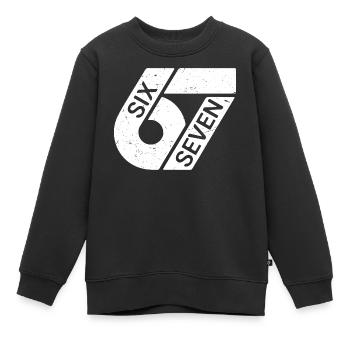 Six Sept Mèmes - Sweat Premium enfant bio - noir - Devant - AI Model Kid Female (0cm)