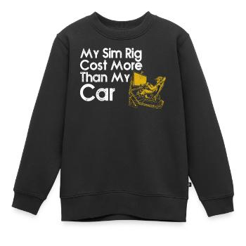 Sim-Rig kostete mehr als mein Auto - Kinder Premium Organic Sweatshirt - Schwarz - Vorne - AI Model Kid Female (0cm)
