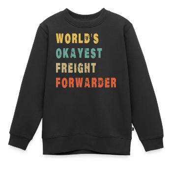Le transitaire le plus correct du monde - Drôle de logistique - Sweat Premium enfant bio - noir - Devant - AI Model Kid Female (0cm)