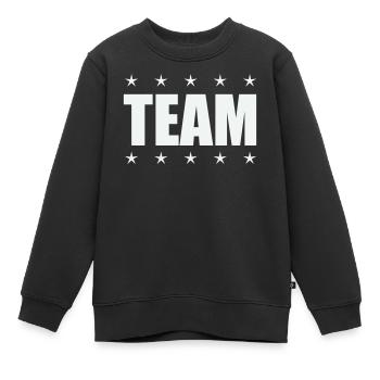 Team mit Sternen - Kinder Premium Organic Sweatshirt - Schwarz - Vorne - AI Model Kid Female (0cm)