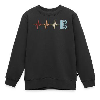 Clé d’alto, alto, alto, battement de cœur - Sweat Premium enfant bio - noir - Devant - AI Model Kid Female (0cm)