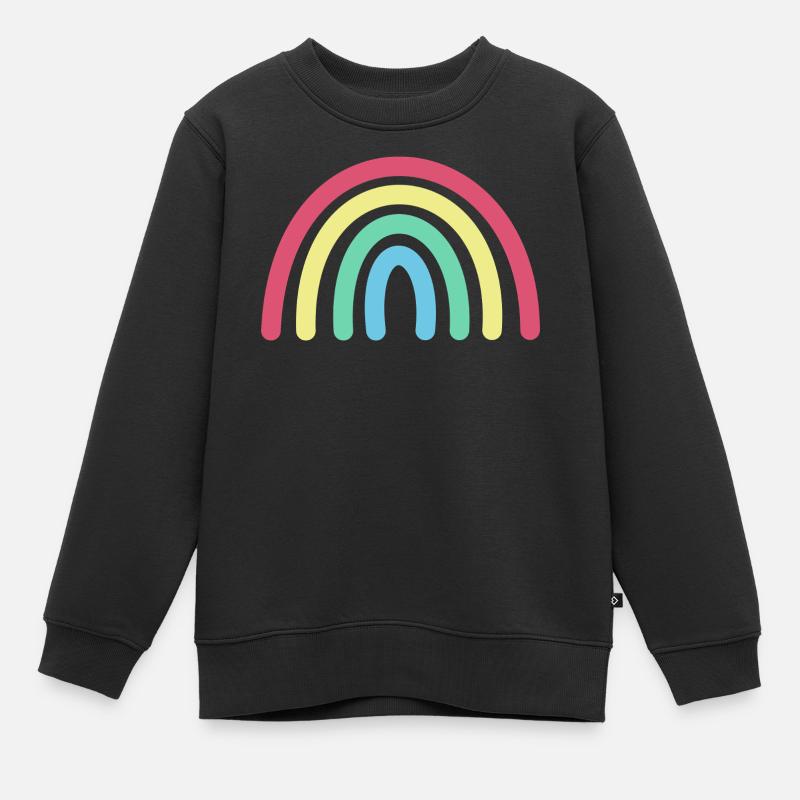 Regenbogen - Kinder Premium Organic Sweatshirt - Schwarz