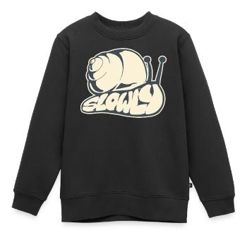 Langsam, gezeichnetes Wort (V2) - Kinder Premium Organic Sweatshirt - Schwarz - Vorne - AI Model Kid Female (0cm)