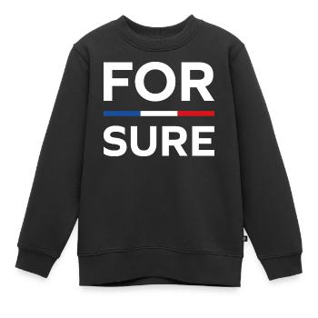 macron Ganz sicher - Kinder Premium Organic Sweatshirt - Schwarz - Vorne - AI Model Kid Female (0cm)