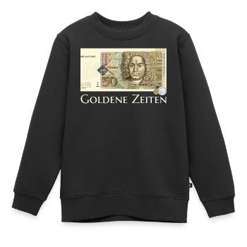 Goldene Zeiten DM Retro 50er, Handzeichnung  - Kinder Premium Organic Sweatshirt - Schwarz - Vorne - AI Model Kid Female (0cm)