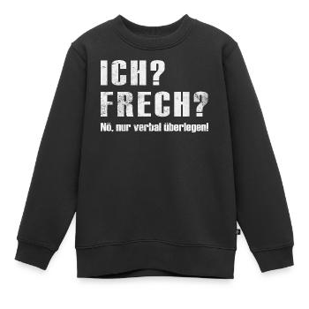 Verbal - Kinder Premium Organic Sweatshirt - Schwarz - Vorne - AI Model Kid Female (0cm)