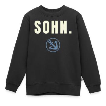 SOHN. Success Edition – Stone Blue Anker - Kinder Premium Organic Sweatshirt - Schwarz - Vorne - AI Model Kid Female (0cm)