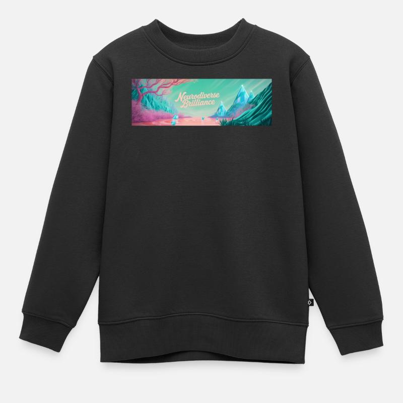 Neurodiversité Brillance - Sweat Premium enfant bio - noir