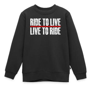 ride to live - Kinder Premium Organic Sweatshirt - Schwarz - Vorne - AI Model Kid Female (0cm)