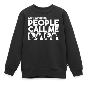 Meine Lieblingsleute nennen mich Papa Feuerwehrmann - Kinder Premium Organic Sweatshirt - Schwarz - Vorne - AI Model Kid Female (0cm)