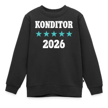 Maître apprenti Examen d’apprentissage Confiserie 2026 - Sweat Premium enfant bio - noir - Devant - AI Model Kid Female (0cm)