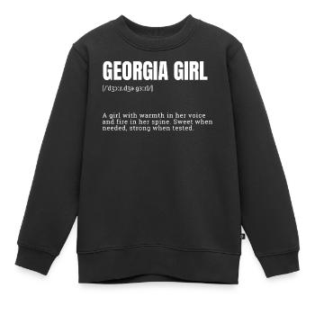 Georgia Girl Warmth and Strength - Kids Premium Organic Sweatshirt - black - Front - AI Model Kid Female (0cm)