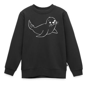 Robbe Seehund Robben Seehunde Norddeutschland - Kinder Premium Organic Sweatshirt - Schwarz - Vorne - AI Model Kid Female (0cm)