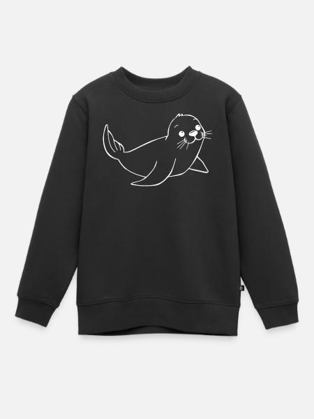 Robbe Seehund Robben Seehunde Norddeutschland - Kinder Premium Organic Sweatshirt - Schwarz