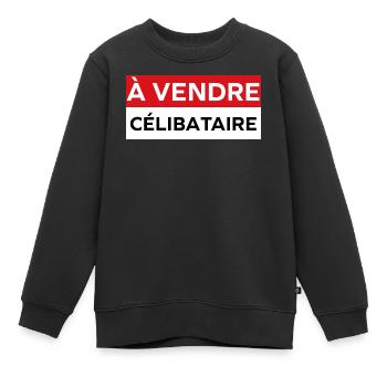 célibataire - Sweat Premium enfant bio - noir - Devant - AI Model Kid Female (0cm)