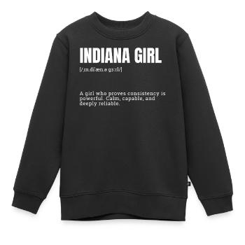 Indiana Girl : Déclaration de faute de frappe constante - Sweat Premium enfant bio - noir - Devant - AI Model Kid Female (0cm)