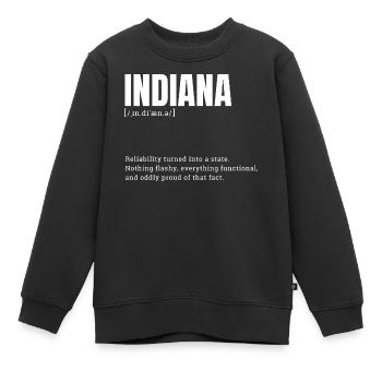 Logo rétro de la Fierté de l’État de l’Indiana - Sweat Premium enfant bio - noir - Devant - AI Model Kid Female (0cm)