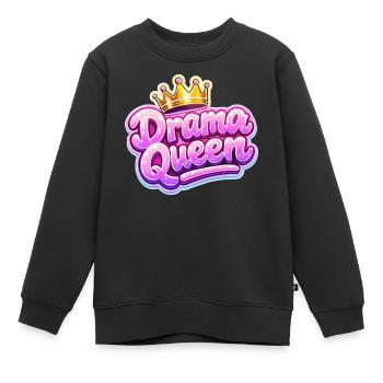 Couronne de Reine du Drame - Sweat Premium enfant bio - noir - Devant - AI Model Kid Female (0cm)
