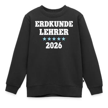 Erdkundelehrer 2026 Erdkunde Lehrer Geo Schule - Kinder Premium Organic Sweatshirt - Schwarz - Vorne - AI Model Kid Female (0cm)