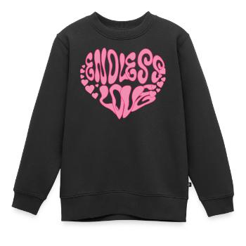 Amour sans fin – Heart - Sweat Premium enfant bio - noir - Devant - AI Model Kid Female (0cm)