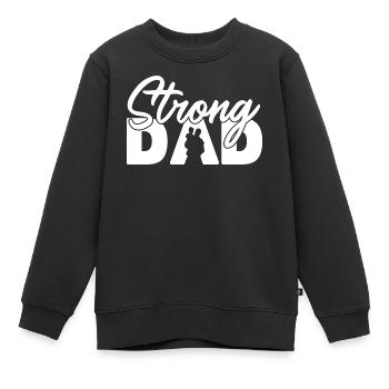 Silhouette de père fort Paternité Parentalité - Sweat Premium enfant bio - noir - Devant - AI Model Kid Female (0cm)