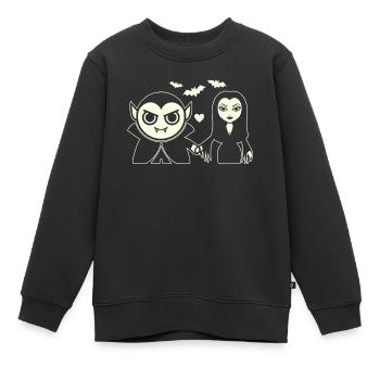 Vampire et Vampire de la Nuit - Sweat Premium enfant bio - noir - Devant - AI Model Kid Female (0cm)