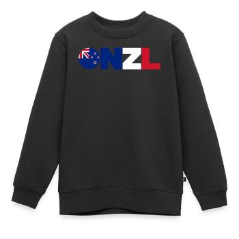 New_Zealand - Kinder Premium Organic Sweatshirt - Schwarz - Vorne - AI Model Kid Female (0cm)