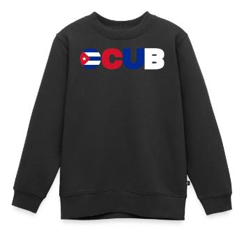 Kuba - Kinder Premium Organic Sweatshirt - Schwarz - Vorne - AI Model Kid Female (0cm)