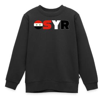 Syrie - Sweat Premium enfant bio - noir - Devant - AI Model Kid Female (0cm)