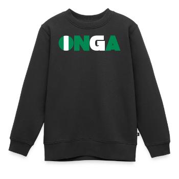 Nigéria - Sweat Premium enfant bio - noir - Devant - AI Model Kid Female (0cm)