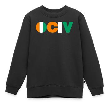 Côte d’Ivoire - Sweat Premium enfant bio - noir - Devant - AI Model Kid Female (0cm)