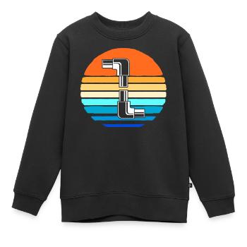Plombier Plombier - Sweat Premium enfant bio - noir - Devant - AI Model Kid Female (0cm)