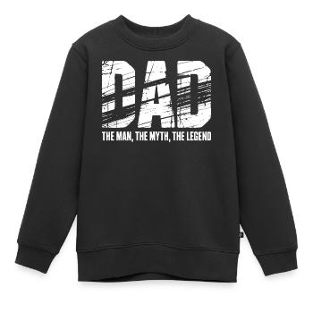 Dad The Man The Myth Legend - Kinder Premium Organic Sweatshirt - Schwarz - Vorne - AI Model Kid Female (0cm)