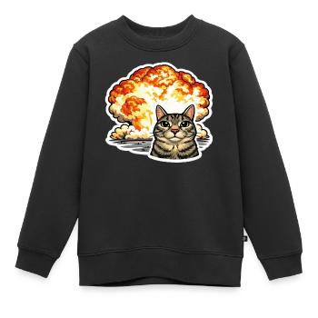Und es hat Boom gemacht, so ein Feuerball Junge - Kinder Premium Organic Sweatshirt - Schwarz - Vorne - AI Model Kid Female (0cm)