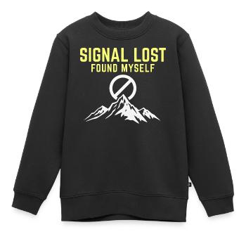 Signal verloren – Selbst gefunden - Kinder Premium Organic Sweatshirt - Schwarz - Vorne - AI Model Kid Female (0cm)