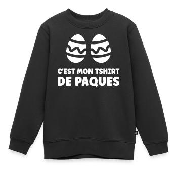 OEUFS DE PAQUES - Sweat Premium enfant bio - noir - Devant - AI Model Kid Female (0cm)