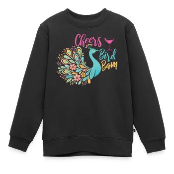 Santé oiseau Bam Carreaux de Mahjong Drôles - Sweat Premium enfant bio - noir - Devant - AI Model Kid Female (0cm)