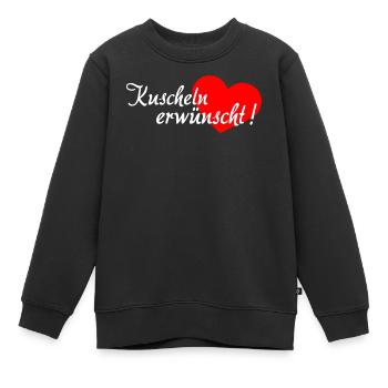 Câlins désirés - Blanc Rouge - Sweat Premium enfant bio - noir - Devant - AI Model Kid Female (0cm)