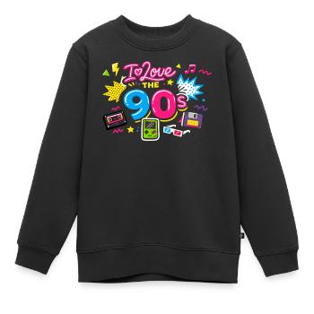 années quatre-vingt-dix - Sweat Premium enfant bio - noir - Devant - AI Model Kid Female (0cm)