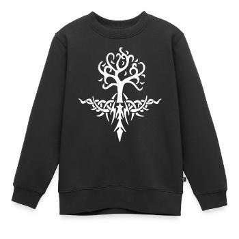 Arbre épineux blanc - Sweat Premium enfant bio - noir - Devant - AI Model Kid Female (0cm)