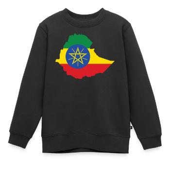 Äthiopien Power Rasta Reggae Rastafari Roots  - Kinder Premium Organic Sweatshirt - Schwarz - Vorne - AI Model Kid Female (0cm)