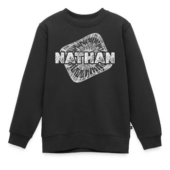 Conception - Sweat Premium enfant bio - noir - Devant - AI Model Kid Female (0cm)